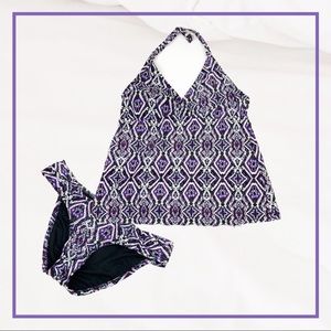 Mossimo Supply Co. Geometric Print Halter Tankini Top with Side Tab Bottoms